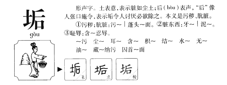 垢字字源字形