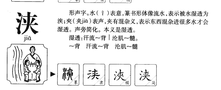浃字字源字形