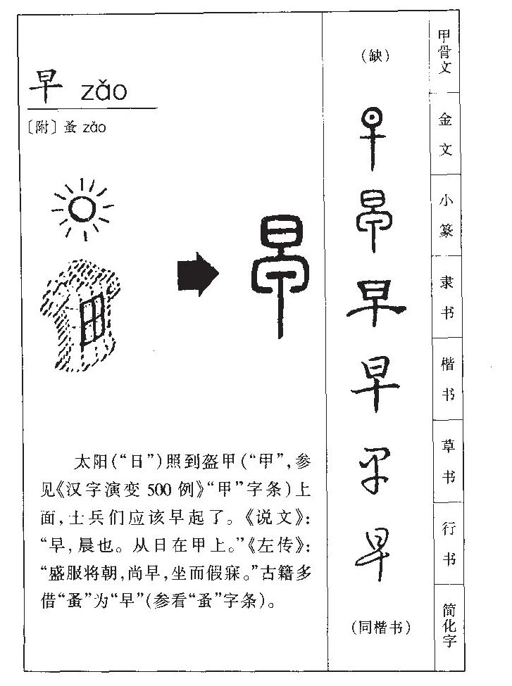 早字字源字形